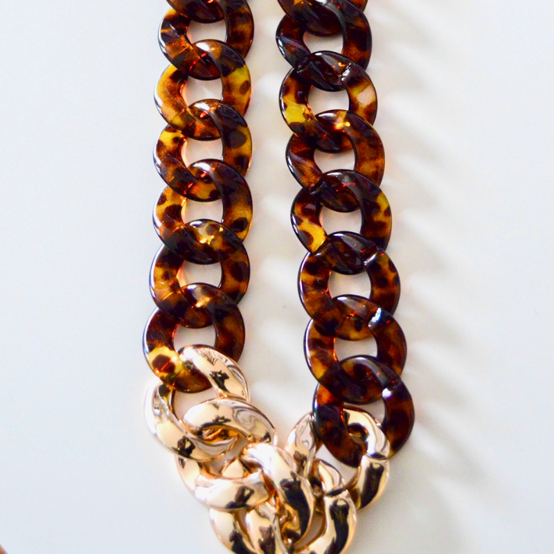 Sabrina Tortoise Shell Pattern Chunky Necklace