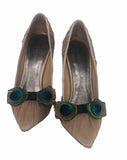 Frankie Peacock Feather Shoe Clips