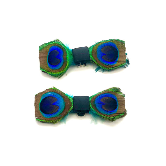 Frankie Peacock Feather Shoe Clips