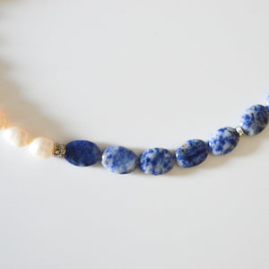 Freshwater Pearl and Agate Stone Necklace Set